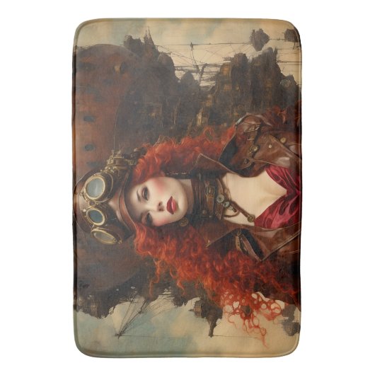 De Steampunk vrouw Badmat (Voorkant Verticaal)