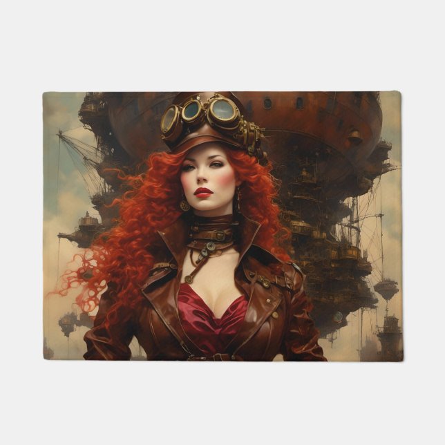 De Steampunk vrouw Deurmat (Voorkant)