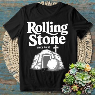 De steen is weggerold, hij leeft nog   Christelijk T-shirt