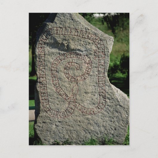 De steen van de rune buiten Kasteel Gripsholm Briefkaart (Voorkant)