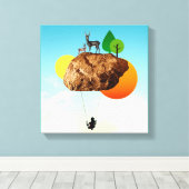 De steen van ons bestaan canvas afdruk (Insitu (Houten vloer))