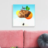 De steen van ons bestaan canvas afdruk (Insitu (Woonkamer))