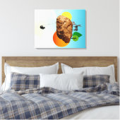 De steen van ons bestaan canvas afdruk (Insitu (Slaapkamer))