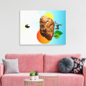 De steen van ons bestaan canvas afdruk (Insitu (Woonkamer))