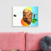 De steen van ons bestaan canvas afdruk (Insitu (Woonkamer))