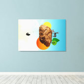 De steen van ons bestaan canvas afdruk (Insitu (Houten vloer))