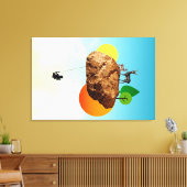 De steen van ons bestaan canvas afdruk (Insitu (Woonkamer))