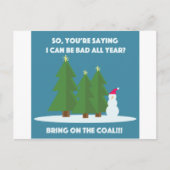 De Steenkool van Kerstmis Feestdagenkaart (Voorkant)