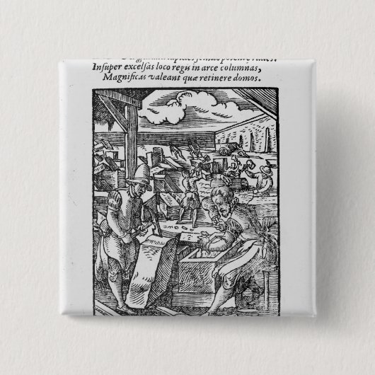 De steensnijder vierkante button 5,1 cm (Voorkant)