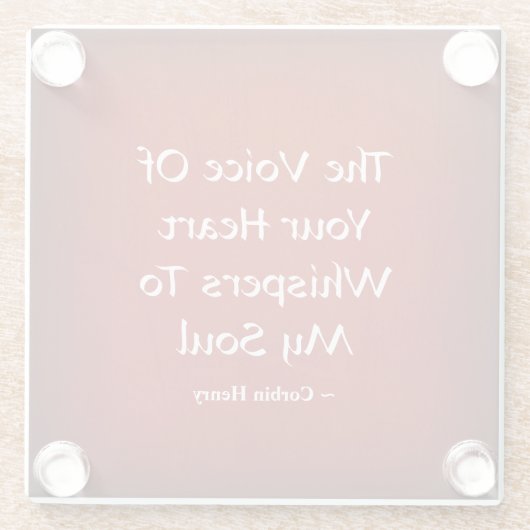 De stem van je hartwandelaars in mijn soep glazen onderzetter (Achterkant)