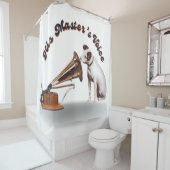 De stem van zijn meester douchegordijn (In situ)