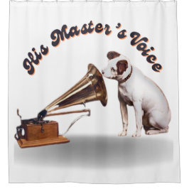 De stem van zijn meester douchegordijn