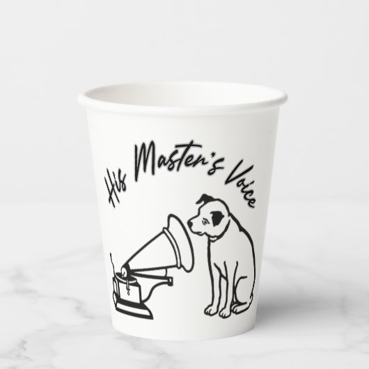 De stem van zijn meester papieren bekers (Voorkant)