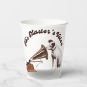 De stem van zijn meester papieren bekers (Achterkant)