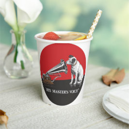 De stem van zijn meester papieren bekers