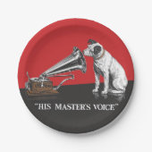 De stem van zijn meester papieren bordje (Voorkant)