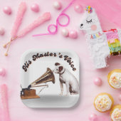 De stem van zijn meester papieren bordje (Feest)