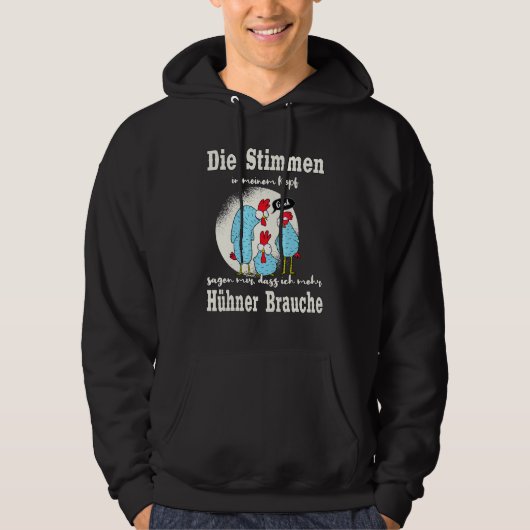 De stemmen in mijn hoofd kippen hoodie (Voorkant)
