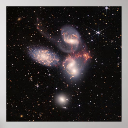 De Stephans Quintet Galaxies | JWST Poster (Voorkant)