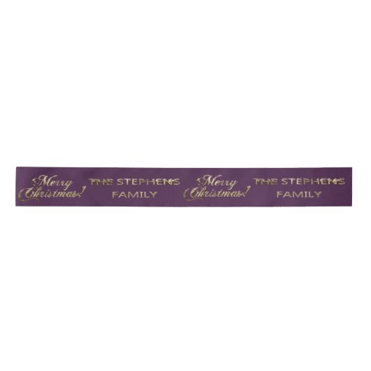 De Stephens Familienaam Elegant Faux Gold Script Lint (Voorkant)