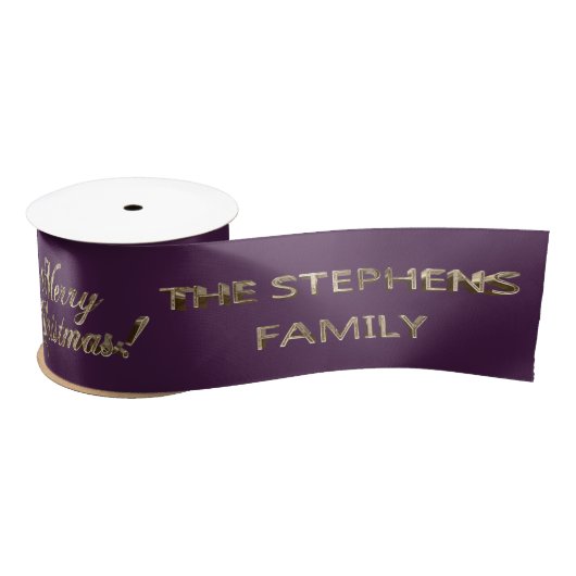 De Stephens Familienaam Elegant Faux Gold Script Lint (Spoel)