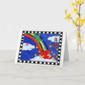 De ster bestrooit Wenskaart Kaart (Gele Bloem)