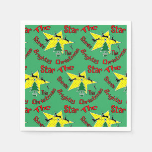 De ster schittert deze kerst helder servet