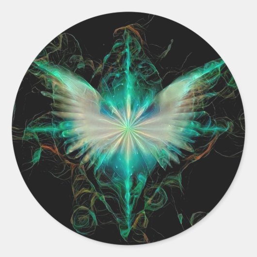 De ster van Angel Ronde Sticker (Voorkant)