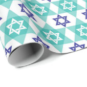 De ster van David in Blues Wrapping Paper Cadeaupapier (Rol Hoek)