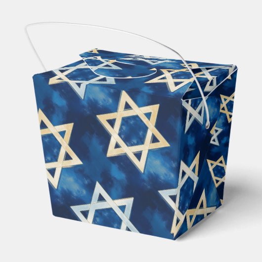 De ster van David Waterverf Blue Custom Bedankdoosjes (Achterkant)