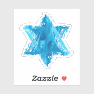 De ster van David Waterverf Sticker