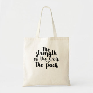 De sterkte van de wolf is het pak tote bag