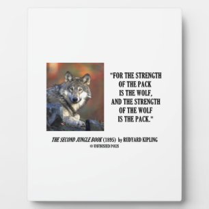 De sterkte van het pakket is de Wolf Kipling Quote Fotoplaat