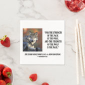 De sterkte van het pakket is de Wolf Kipling Quote Servetten (Insitu)