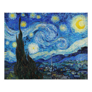 De Sterrennacht (1889) van Vincent Van Gogh. Foto Afdruk