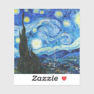 De Sterrennacht (1889) Vincent Van Gogh art Vinyl Sticker