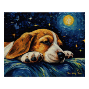 De sterrennacht - Beagle Dog 002 - Qian wan Gogh Perfect Poster