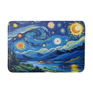 De Sterrennacht boven de kalme oceaan Badmat