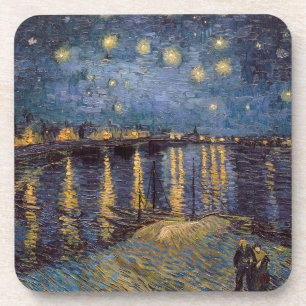 De sterrennacht boven de Rhône van Vincent Van Gog Bier Onderzetter