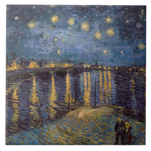 De sterrennacht boven de Rhône van Vincent Van Gog Tegeltje