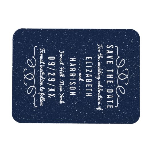 De Sterrennacht bruiloft bewaar de datum Magneet (Horizontaal)