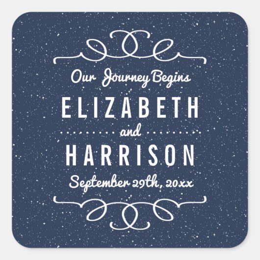 De Sterrennacht bruiloft Collectie - gunst Vierkante Sticker (Voorkant)