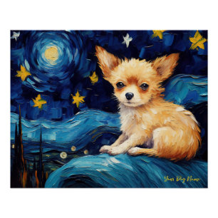 De sterrennacht - Chihuahua Dog 002 - Qian wan Go Perfect Poster