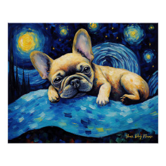 De sterrennacht - Franse Bulldog 003 - Qian wan G Perfect Poster