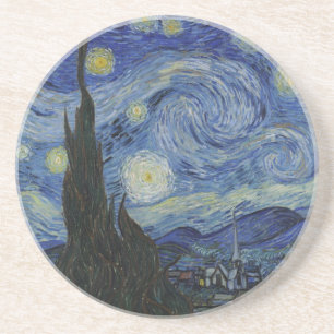 De Sterrennacht, olieverfschilderij, Vincent van G Zandsteen Onderzetter