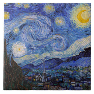 De sterrennacht: Saint Remy door Vincent Van Gogh Tegeltje