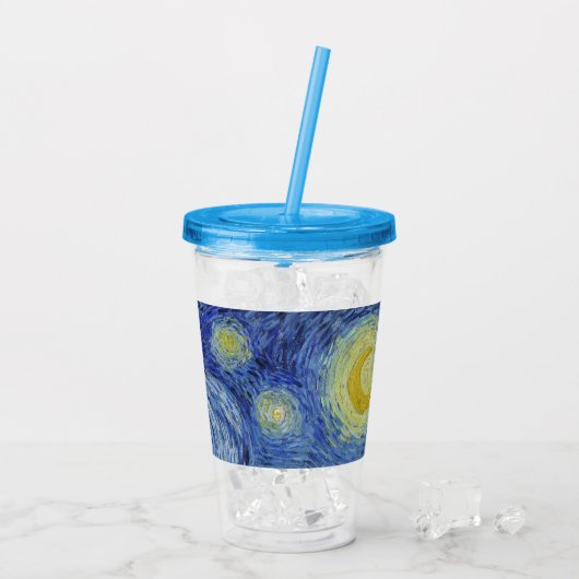 De Sterrennacht van Van Gogh Acryl Drinkbeker (Achterkant ijs)
