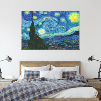 De Sterrennacht van Vincent van Gogh Canvas Afdruk