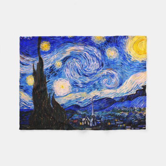 De Sterrennacht van Vincent Van Gogh Fleece Deken (Voorkant (Horizontaal))