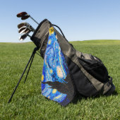 De Sterrennacht van Vincent Van Gogh Golfhanddoek (Groen)